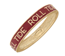 Load image into Gallery viewer, Alabama Crimson Tide Enamel Logo Hinge Bangle in Crimson
