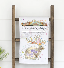 Load image into Gallery viewer, Mountain Jackalope Tea Towel
