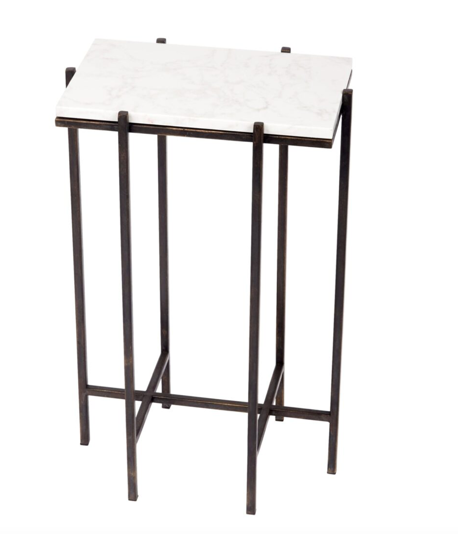 Dark Bronze Table with White Marble Top
