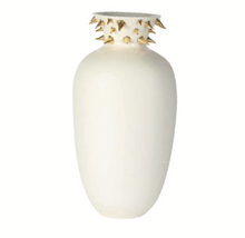 Load image into Gallery viewer, XXL Fluted Vase Solid Cream Glaze