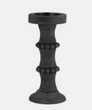 Load image into Gallery viewer, Wood, 11" Antique Style Candle Holder, Black