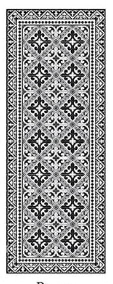 28x71 Beija Flor Black & White Floor Mat