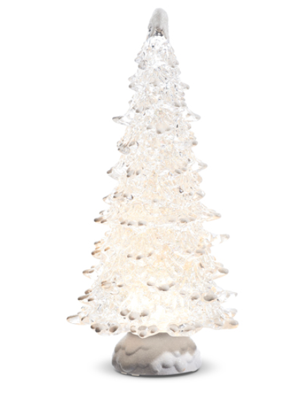 Lighted Tree with Snow & Swirling Glitter 15