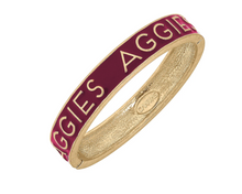 Load image into Gallery viewer, Texas A&amp;M Aggies Enamel Hinge Bangle in Maroon
