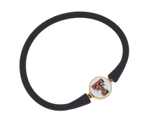 Load image into Gallery viewer, Texas Tech Red Raiders Enamel Silicone Bali Bracelet in Black
