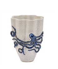 Load image into Gallery viewer, Blue &amp; White Octopus Vase
