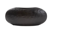 Load image into Gallery viewer, Hammered Organic Ebony Aluminum Canoe Vase, LG
