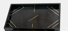 Load image into Gallery viewer, Resin, 24&quot; Brass Inlay Rect Tray, Blk
