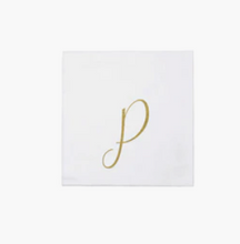 Load image into Gallery viewer, Papersoft Cocktail Napkins - Gold Letter P
