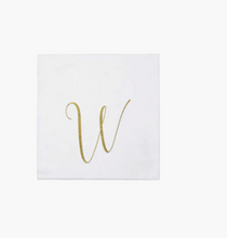 Load image into Gallery viewer, Papersoft Cocktail Napkins - Gold Letter W
