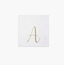 Load image into Gallery viewer, Papersoft Cocktail Napkins - Gold Letter A
