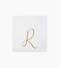 Load image into Gallery viewer, Papersoft Cocktail Napkins - Gold Letter R
