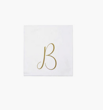 Load image into Gallery viewer, Papersoft Cocktail Napkins - Gold Letter B
