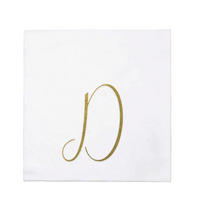 Load image into Gallery viewer, Papersoft Cocktail Napkins - Gold Letter D
