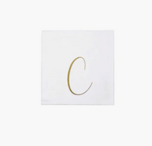 Load image into Gallery viewer, Papersoft Cocktail Napkins - Gold Letter C
