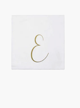 Load image into Gallery viewer, Papersoft Cocktail Napkins - Gold Letter E
