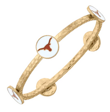 Load image into Gallery viewer, Texas Longhorns Enamel Claudia Bangle in White
