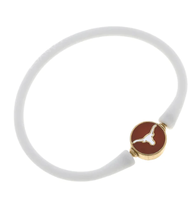 Load image into Gallery viewer, Texas Longhorns Enamel Silicone Bali Bracelet in White
