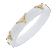 Load image into Gallery viewer, Texas Longhorn Resin Logo Bangle in White
