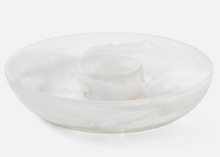 Load image into Gallery viewer, Hugo, White Swirled Resin, Chip &amp; Dip Bowl
