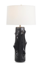 Load image into Gallery viewer, 35&quot; Black Ceramic Sculpted Table Lamp
