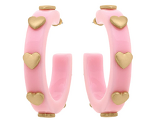 Load image into Gallery viewer, Libby Heart Earrings- Lt Pink

