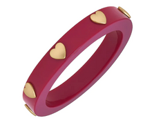 Load image into Gallery viewer, Libby Heart Bangle- Fuchsia
