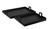 Load image into Gallery viewer, Joullian Black Wood Tray 25&quot;
