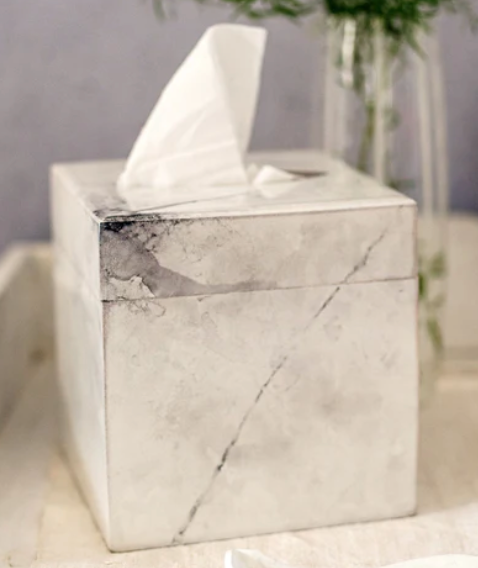 Florentine Wooden Marble Tissue Box