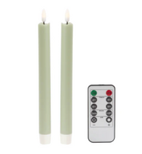 Load image into Gallery viewer, LED Candle Sage Tapers s/2
