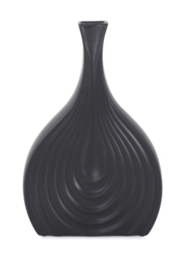 Black Onion Low Vase