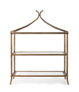 Antique Gold Bamboo Shelving Unit