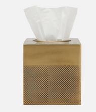 Load image into Gallery viewer, Hagen Tissue Box Antique Brass
