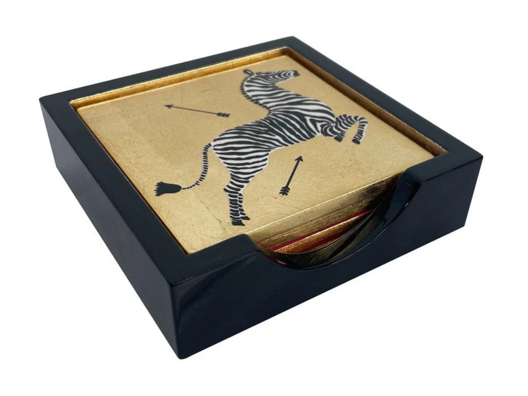 Zebras Gold Coasters (Set 4)