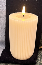 Load image into Gallery viewer, Cream Fluted 3.25x8 LED Candle
