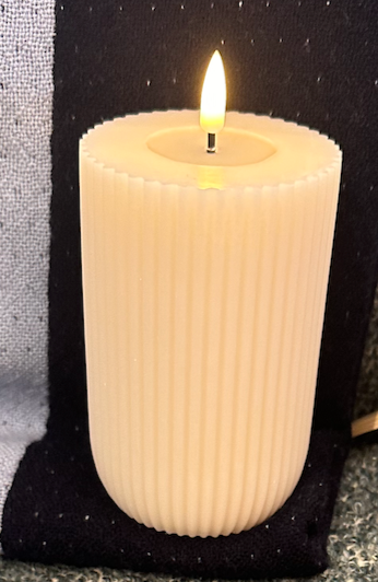 Cream Fluted 3.25x8 LED Candle