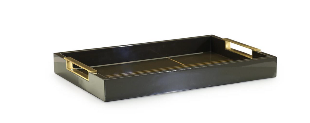 Tenebra Tray with Brass Handles, Small