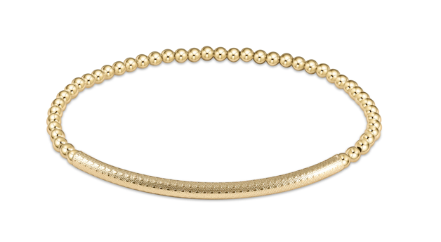 3mm Classic Gold Bliss Bar Texture Bracelet