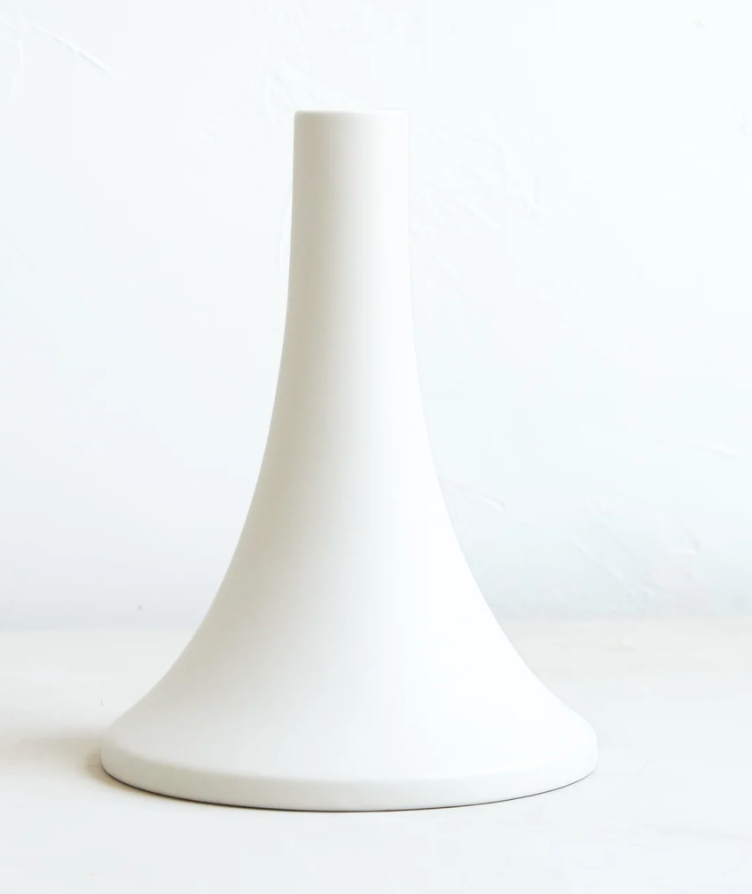 Grand Ceramic Taper Holder White- Tall