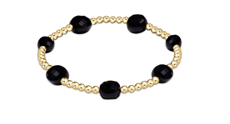3mm Faceted Onyx Admire Gold