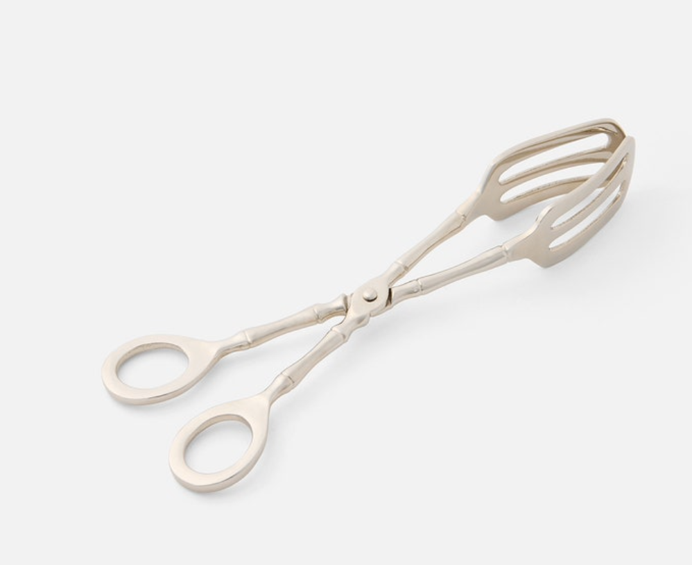 Kayla Polished Nickel Serving Tongs