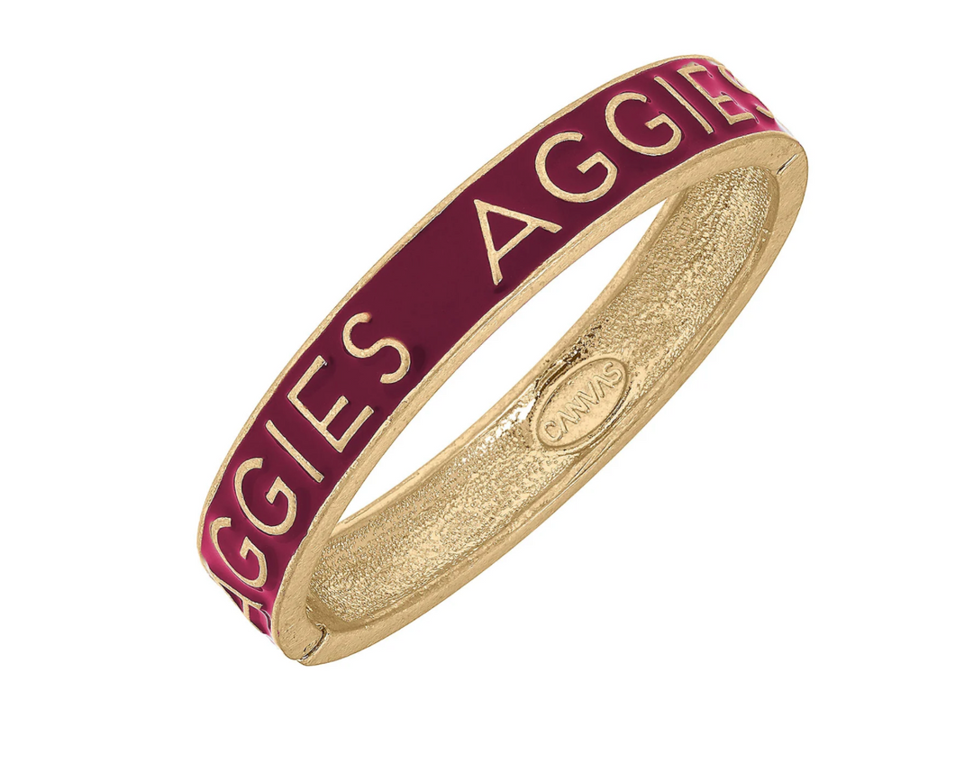 Texas A&M Aggies Enamel Hinge Bangle in Maroon