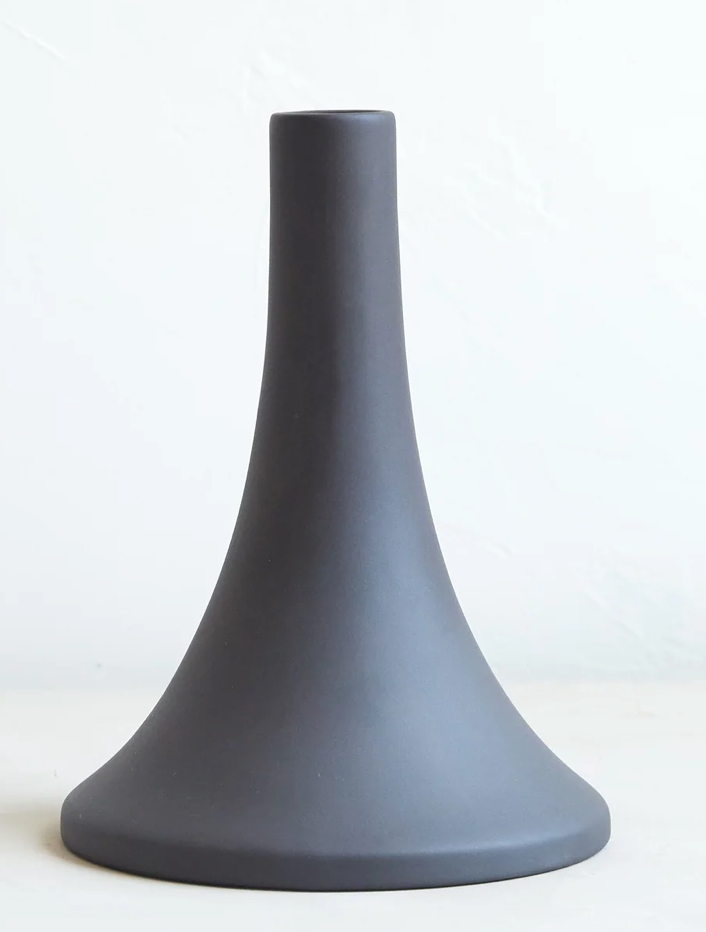Grand Ceramic Taper Holder Smoke- Tall