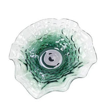 Load image into Gallery viewer, hand blown glass Emerald Bowl 22x8.5

