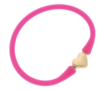 Load image into Gallery viewer, Heart Bead Silicone Bracelet - Fuchsia
