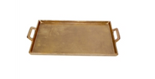 Load image into Gallery viewer, Alum. Tray w/Handles 15&quot;x25&quot; - Ant. Brass
