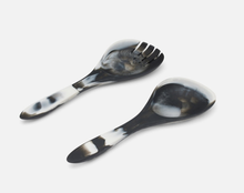 Load image into Gallery viewer, Laney, Black Swirled - Serving Set Fork &amp; Spoon
