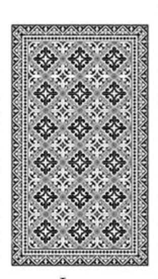 24x38 Beija Flor Black & White Floor Mat