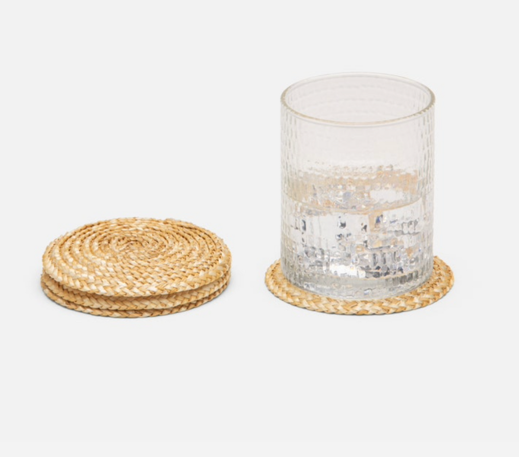 Round Natural Straw Coasters (Set of 4)