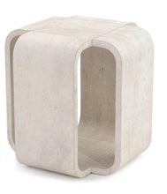 Load image into Gallery viewer, Chalonne End Table in tiza gesso, elegant decor
